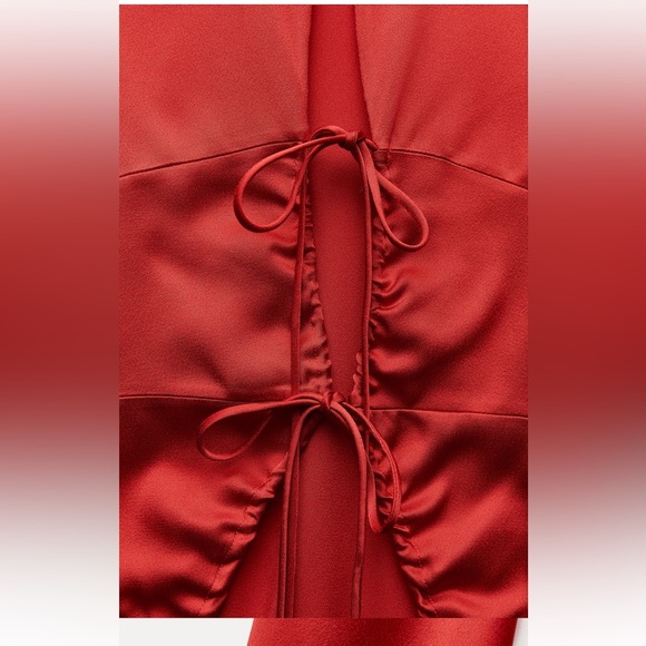 Zara BACK V-NECK DRESS ZW COLLECTION - Picture 11 of 11